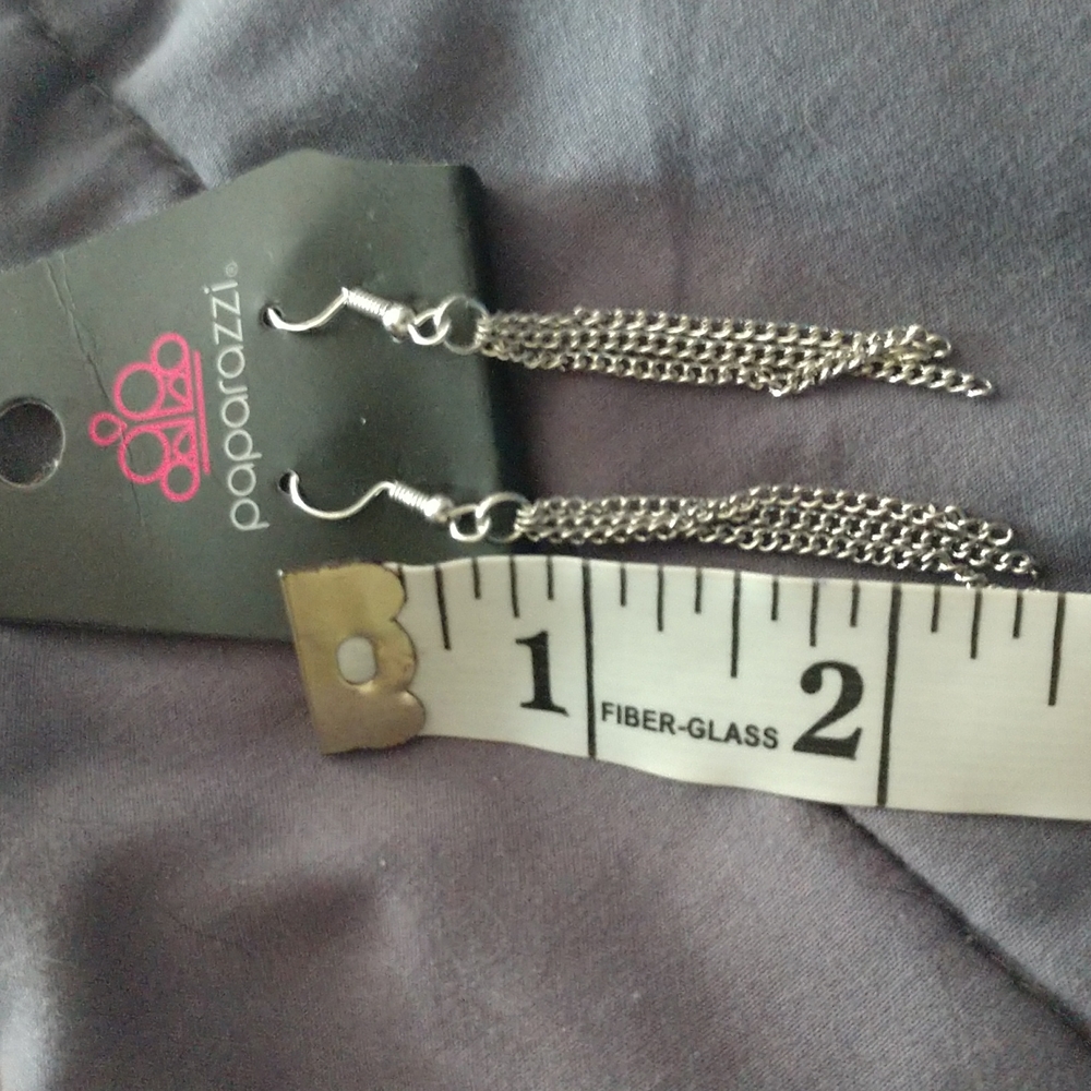 Paparazzi Silver-tone Chain Earrings